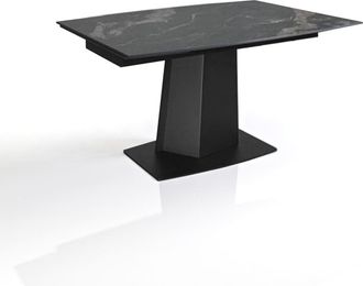 Oresteluchetta Mesa extensible cer&aacute;mica/metal negro/oro-negro 77x89x140-200 cm