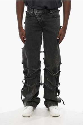 Alexander McQueen Jeans Effetto Slavato con Passanti Laterali Applicati e Lacc taglia 50