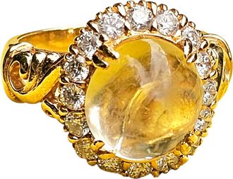 Bespoke Vintage Natural Quartz And Diamond Cluster Ring