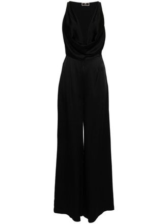 Elisabetta Franchi draped palazzo jumpsuit - Black