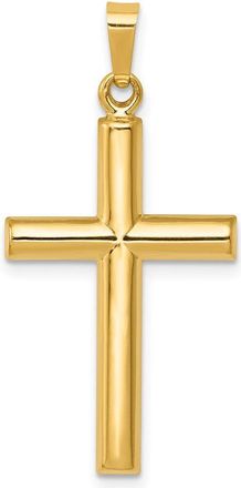 Diamond2Deal 14k Yellow Gold Hollow Cross Pendant