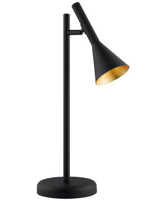 Eglo Eglo Cortaderas 1 Light Table Lamp With Black Finish & Black With Gold Interior Metal Adjustable Shade