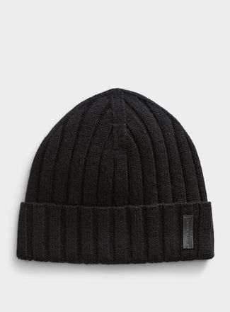 Emporio Armani Mens Wool and cashmere cuffed Tuque Hat