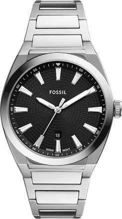 Fossil Accessoires, Heren, Grijs, ONE Size, Everett Drie-Wijzer Datum Horloge