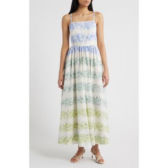 CeCe by Cynthia Steffe Empire Waist Sleeveless Cotton Maxi Dress in Kelly Green at Nordstrom, Size X-Small