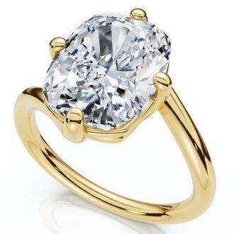 Pompeii3 Certified 4Ct Atelier Solitaire Diamond Engagement Ring 14k Gold Lab Grown