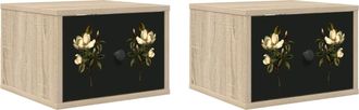 vidaXL Mesita De Noche De Pared Bremen 2 Uds. Roble Sonoma Vidaxl
