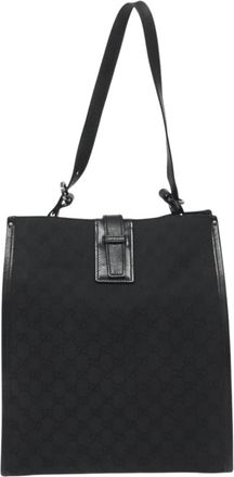 Gucci Gg Canvas Black Canvas Shoulder Bag (Pre-Owned)