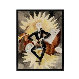 Artery8 String Musician Portrait Charles Demuth Framed Canvas Wall Art Print | Size: W24 x H32