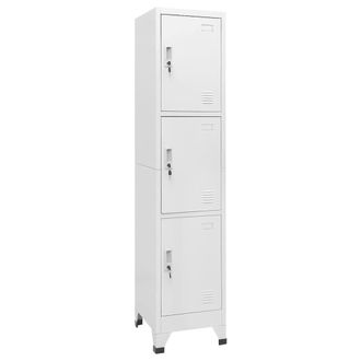 vidaXL Vidaxl - Armario Taquilla Con 3 Compartimentos 38x45x180 Cm