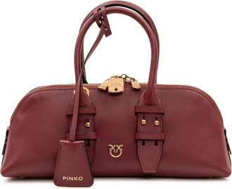 Pinko Pinko, Tassen, Dames, Rood, ONE Size, Leer, Bowling Bag Horizontaal