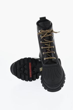 Dsquared2 Anfini in Pelle a Tinta Unita con Lacci a Contrasto Dsquared2