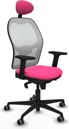 Piqueras y Crespo Piqueras Y Crespo - Jorquera Sincro Malla Blanca Similpiel Rosa Brazos 2d Base Nailon Cabecero Fijo Ruedas 65mm Engomada