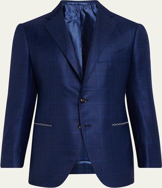 Cesare Attolini Mens Windowpane Sport Coat