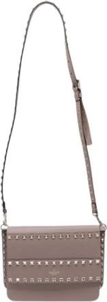 Valentino Pre-owned Cross Body Bags, female, Beige, Size: ONE SIZE Pre-owned Rockstud Small Crossbody Bag