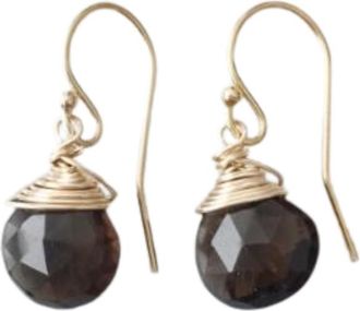 A Blonde and Her Bag Jill Short Drop Earring in Smoky Quartz