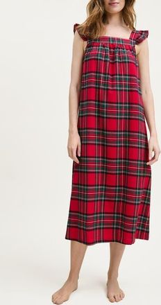Petite Plume Imperial Tartan Nightgown in Red at Nordstrom, Size X-Small