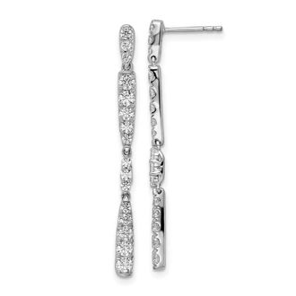 Diamond2Deal 14K White Gold 1 ct Lab Grown Diamond Dangle Earrings VS Clarity, G-H Color