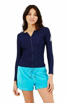 Vilebrequin Womens Solid Zipper Rashguard in Bleu Marine at Nordstrom, Size Medium