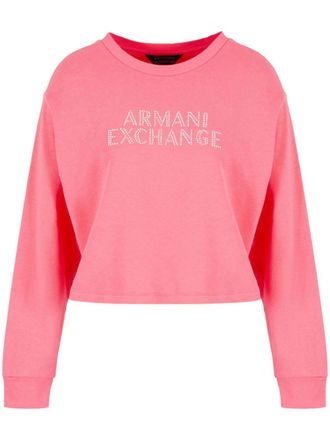 A|X Armani Exchange Sweater verfraaid met logo - Roze