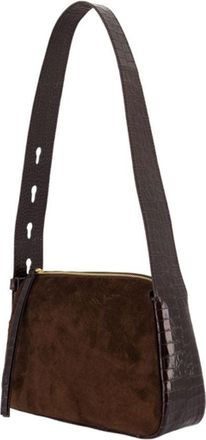 Tory Burch Womens Romy Small Shoulder Bag - Tory Burch Leather Brown Calfskin Shoulder-Hobo-Bags