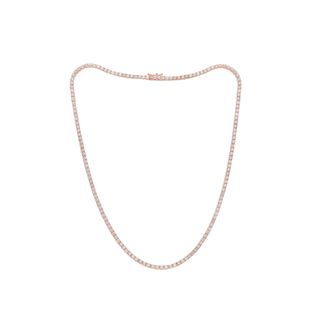 Diana M. Jewels 14kt rose gold diamond tennis necklace containing 9.70 cts tw (168 stones) measuring 16