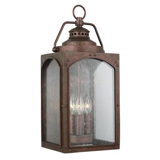 Netlighting Randhurst Outdoor 3 Light Large Wall Lantern Copper Oxide IP44 E14 in Brown