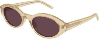 Saint Laurent 567 007 Zonnebrillen - Dames - Zonnebrillen - Geel - 51 MM - Nylon - Accessoires