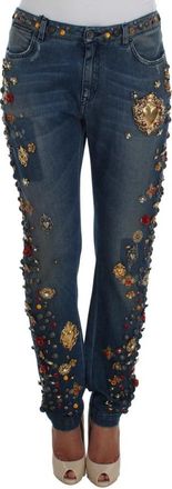Dolce & Gabbana Slim-fit Jeans - Dames - Slim Fit Jeans - Blauw - S - Katoen - Jeans