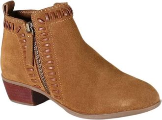 Diba Womens Later Gater Whipstitch Detail Suede Booties In Cognac