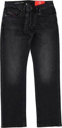 Diesel Blue Straight-Leg Five-Pocket Cotton-Blend Jeans