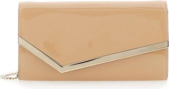 Jimmy Choo London Emmie Clutch - Dames - Clutches - Beige - ONE Size - Leer - Tassen