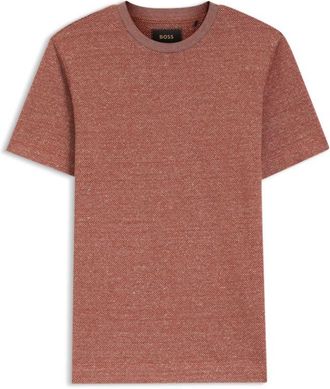 BOSS Mouline T-shirt in cotton, linen and silk