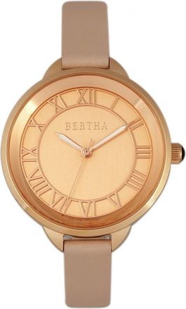 Bertha Sunglasses Madison Sunray Dial Leather-Band Watch