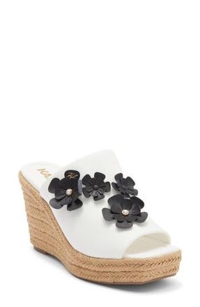 Karl Lagerfeld Clove Fleur Wedge Sandal in Bright White at Nordstrom Rack, Size 6.5