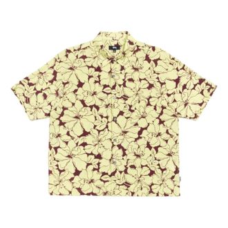 St&uuml;ssy Floral Hawaiian Shirt Lime 1110386-LIME