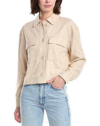NVLT Nvlt Double Pocket Linen-Blend Shacket