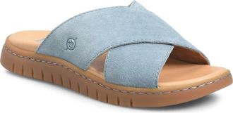 B&oslash;rn Adia Slide Sandal in Light Blue Suede at Nordstrom, Size 10