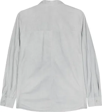 Eleventy Womens Press-Stud Suede Shirt Grey Ss24 W
