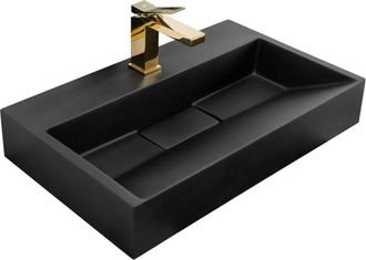 Rea Lavabo De Conglomerado Goya Negro Mat 60cm