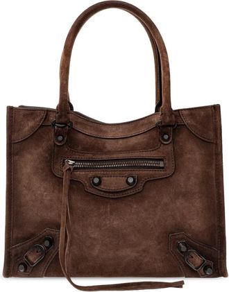 Balenciaga Le City Mini Tote Bag - Dames - Tassen - Bruin - Maat: ONE Size Katoen