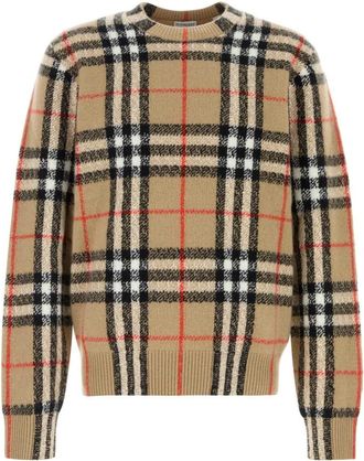 Burberry Jersey de Cachemira a Cuadros - Knitwear - Hombre - Beige - XL