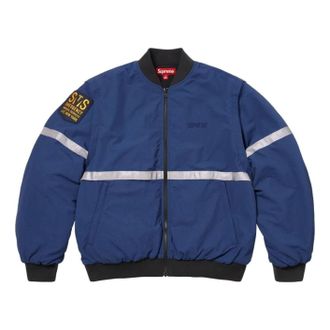 SUPREME SS26 Zip-Off Sleeve Reflective Stripe Jacket Navy SUP-SS26-137-NVY