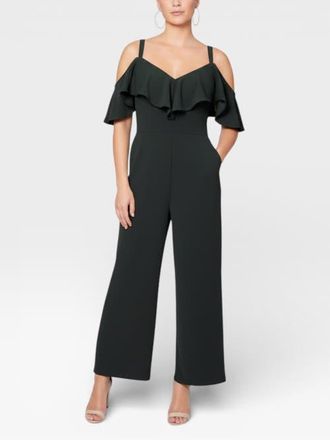 Rachel Roy Marcella Off the Shoulder Ruffle Jumpsuit in Black at Nordstrom, Size Xx-Large