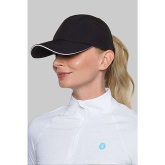 Coolibar Womens Ponytail Cap - UPF 50+ Sun Protection - Racket Padel in Black at Nordstrom, Size Xx-Large