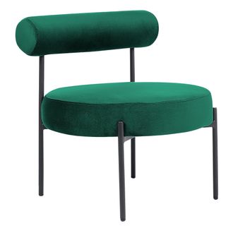 Beliani Beliani - Sill&oacute;n De Terciopelo Verde Esmeralda Negro Sin Reposabrazos Metal Alpha