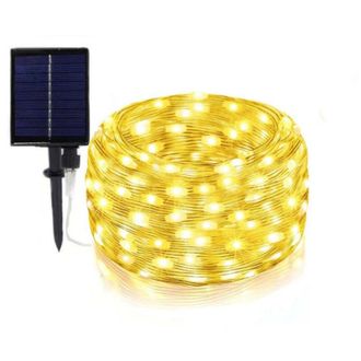 Trade Shop Trade Shop - Led Led 30 Mt Strip Con Panel Solar Piquete Cadena De Luz Kyp-30 Decoraciones