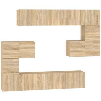 vidaXL Vidaxl - Mueble De Pared Para Tv Madera Contrachapada Color Roble Sonoma
