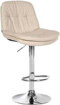 Clp Taburete De Tela Laurel Crema Metal Cromado