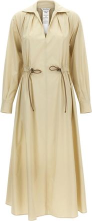 Max Mara Beige Shirt Collar Maxi Dress